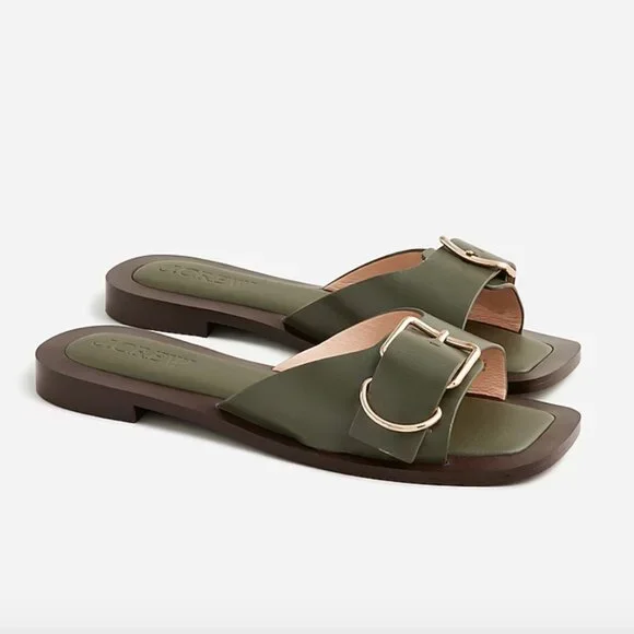 J. Crew Callie sandals in leather Olive Size 9.5 - Picture 6 of 6